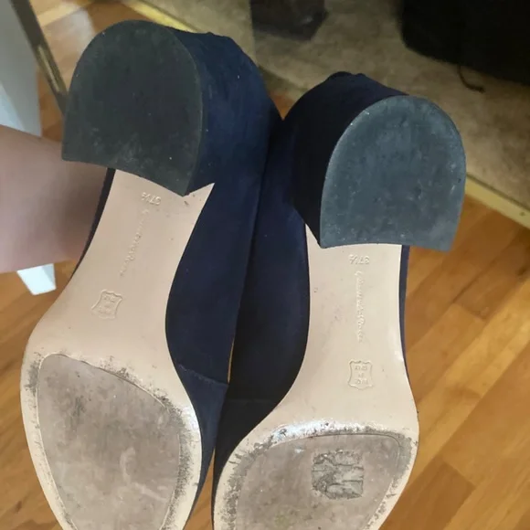 Gianvito Rossi black suede round-toe lace up ankle boots